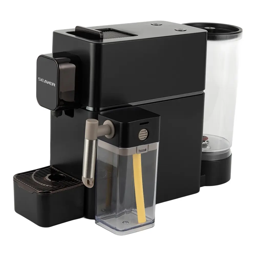 Kapsil Kafe Maker ak Foamer Lèt